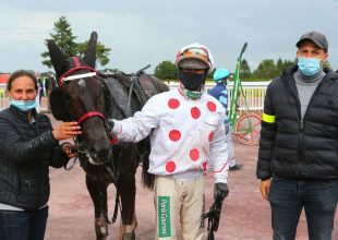 Hét és nyolc éves telivérek a startnál a csütörtöki Kincsem+ futamban