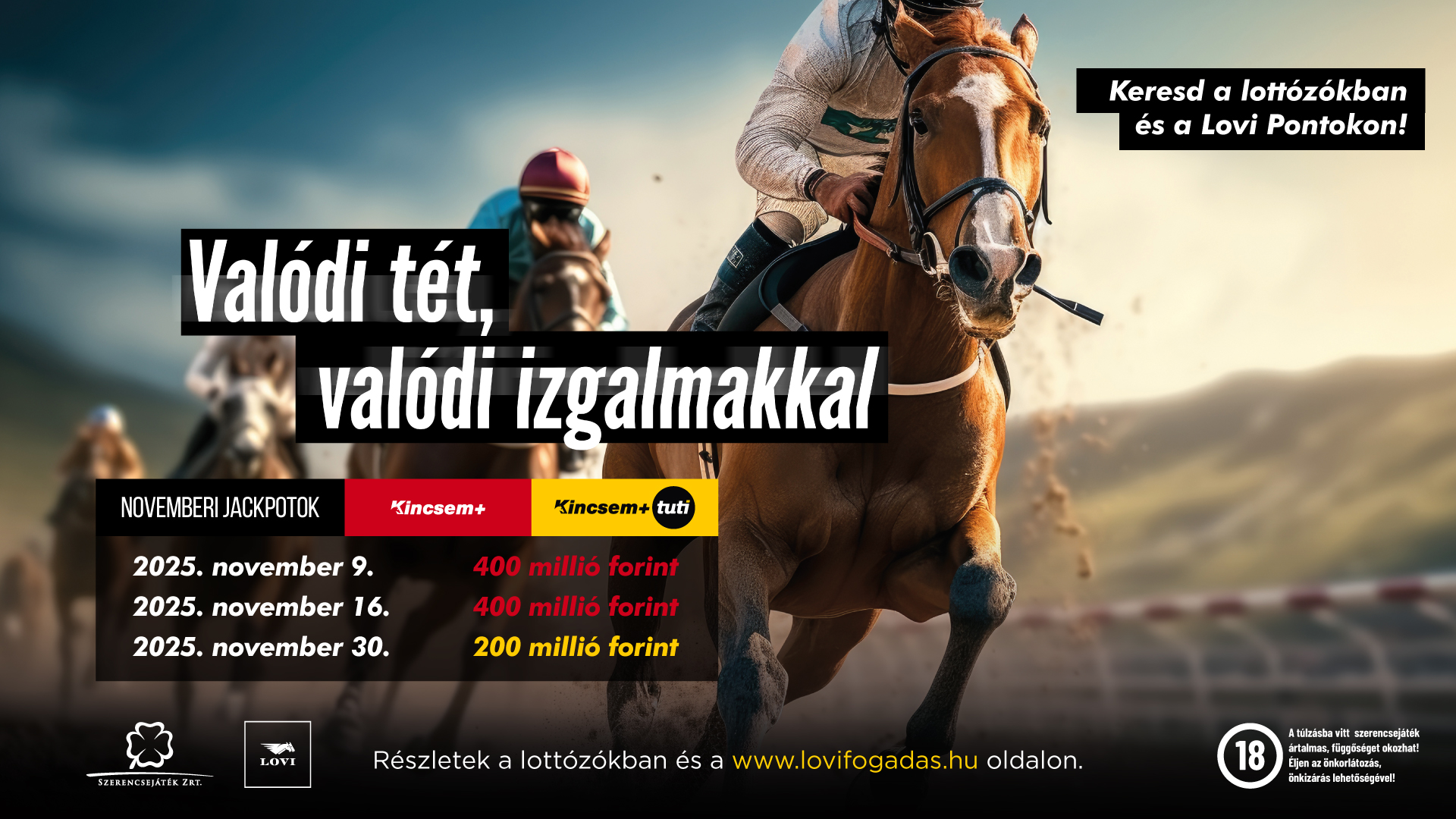 VALÓDI TÉT, VALÓDI IZGALMAKKAL – NOVEMBERI JACKPOTOK