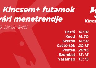 Kincsem+ futamok nyári menetrendje