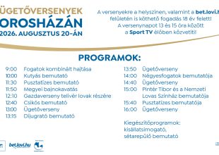 Ügetőversenyek Orosházán - Programtervezet